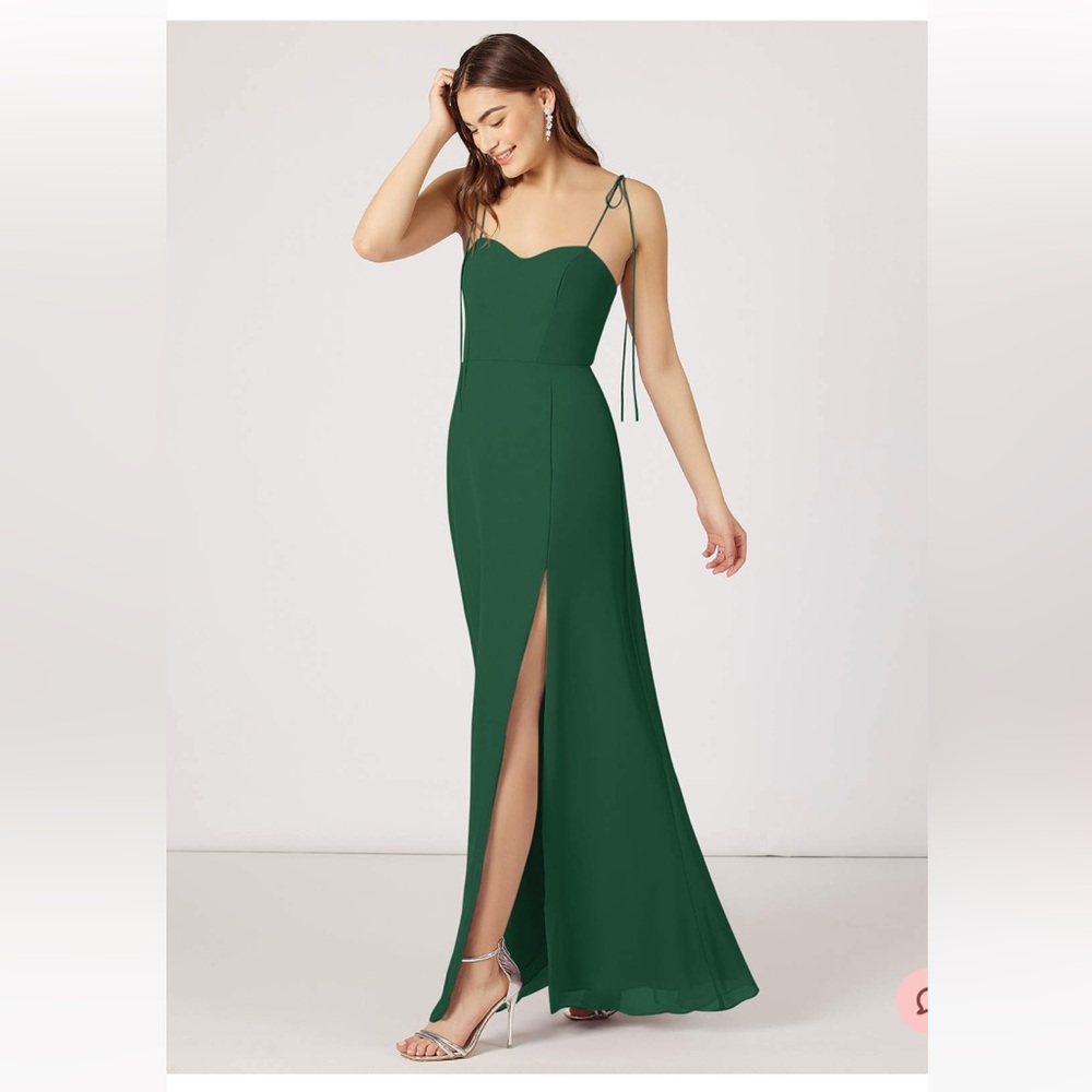 Azazie Rosey Dress - Dark Green size A2